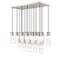 Z-Lite Alton Linear Chandelier, 17-Light, 18 In.W x 42 In.L x 14.25 In.H, Brushed Nickel/Clear+Frosted 824P-17L-BN - alternate 1